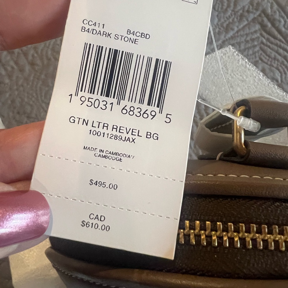 NWT Coach Revel in Dark Stone, glove-tanned leather - Picture 3 of 11